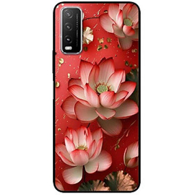 Ốp lưng cho Vivo Y20 - Y12s - Y20s - Y21 - Y21s - Y33s - Y33T - Sen Nền Đỏ - Hàng Chính Hãng