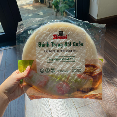 Bánh tráng gỏi cuốn Shammi 200g. Báng tráng cuốn xuất khẩu size 22cm loại tròn
