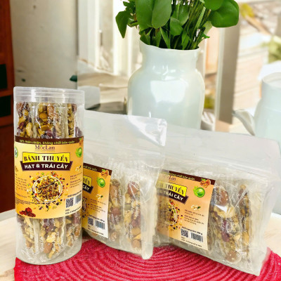 Bánh thuyền hạt dinh dưỡng MộcLan loại Vip mix các loại hạt hỗ trợ giảm cân ăn kiêng - 250g, 500g
