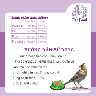 Thức ăn Chim SƠN CA, Skylark Bird - Mượt lông, Căng lửa, Hót hay - hộp 280g