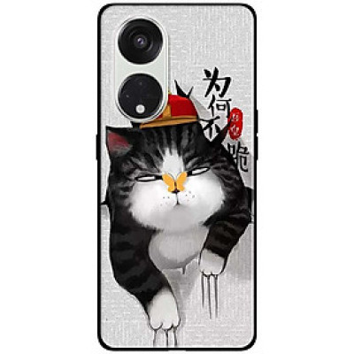 Ốp lưng dành cho Oppo Reno 8T 4G - Reno 8T 5G - Reno 10 5G - Reno 10 Pro 5G - Mèo Cào Nón Đỏ - Hàng Chính Hãng
