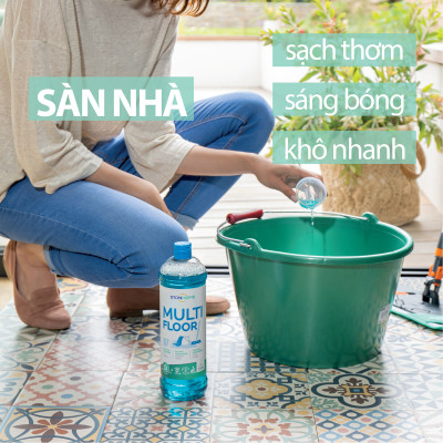 Nước lau sàn hương cam, bưởi, bạc hà Multi Floor Ecolabel 1000ml/chai