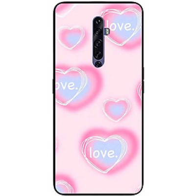 Ốp lưng cho Oppo Reno 2Z - 2F - Reno 6Z - Reno 7Z 5G - 8Z 5G - Reno 8T 4G - Reno 8T 5G - Hoạ Tiết Love Hồng - Hàng Chính Hãng