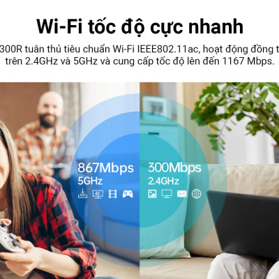 Router Wi-Fi băng tần kép Gigabit AC1200-A3300R_HÀNG CHÍNH HÃNG