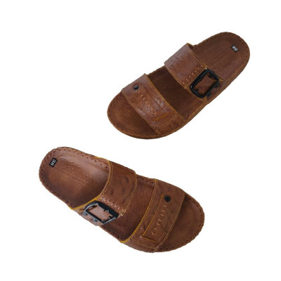 Dép Nam Quai Ngang Da Bò Thật TiTi ĐÔ Cao Cấp DNA2175d