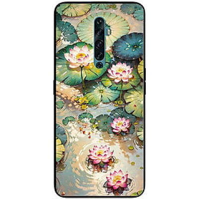 Ốp lưng cho Oppo Reno 2Z - 2F - 6Z - 7Z 5G - 8Z 5G - 8T 4G - 8T 5G - A96 5G - Năm Sen Hồng Trắng - Hàng Chính Hãng