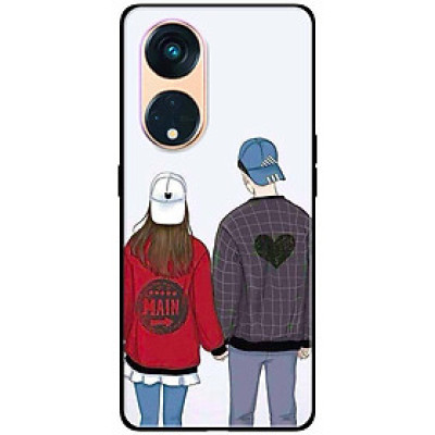 Ốp lưng dành cho Oppo Reno 8T 4G - Reno 8T 5G - Reno 10 5G - Reno 10 Pro 5G - Cặp Đôi Mũ Trắng Xanh - Hàng Chính Hãng