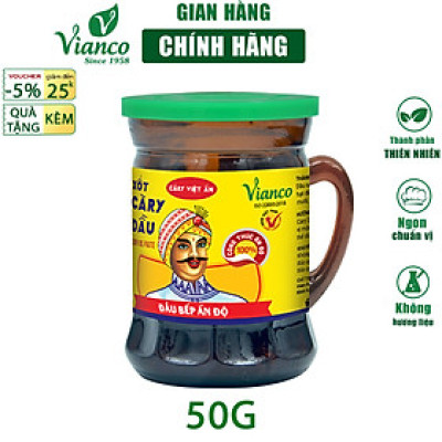 Combo 5 hủ Sốt nấu Cà Ri Vianco hủ 50g hiệu Ông Già Ấn Độ gia vị nêm sẵn chuẩn vị - Gia vị  Việt Ấn