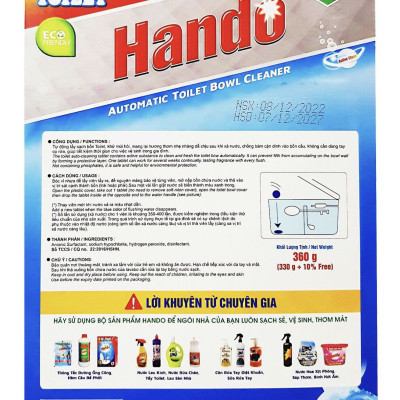 (Khuyến mại 2 viên) Vỉ 6 viên tẩy xanh và làm thơm toilet Hando