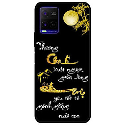 Ốp lưng dành cho Vivo Y21 - Vivo Y21s mẫu Thư Pháp Cha Mẹ Trăng Vàng