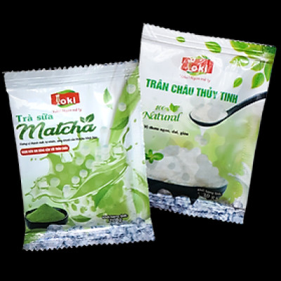 1 set Trà sữa Matcha trân châu thủy tinh Yoki 50g