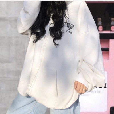 Áo khoác unisex form rộng Nỉ Hàn Quốc Heart nam nữ duyên dáng