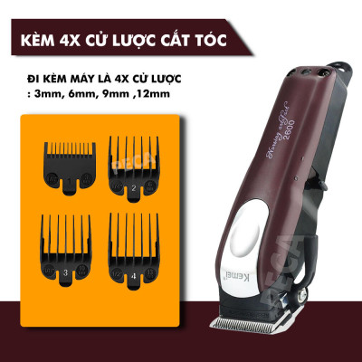 Tông đơ cắt tóc không dây Kemei KM-2600 chuyên nghiệp công suất mạnh mã 9W với pin Lithiumion siêu khủng có thể sử dụng cắm điện trực tiếp thích hợp sử dụng salon, tiệm tóc cắt tóc người lớn và trẻ em