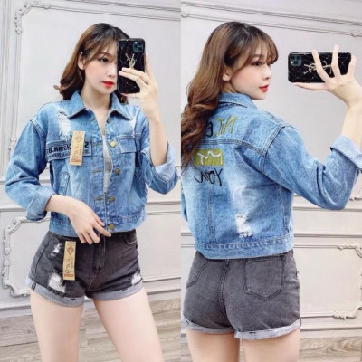 Áo khoát jean Thêu Chữ Nice To You siêu hot rất hot-A3131