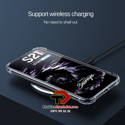 Ốp lưng dẻo trong chống sốc dành cho SamSung Galaxy Note 20 Ultra, Note 20, S24 Ultra, S23 Ultra, S22 Ultra, S21 FE, S20 FE, S24 FE, S23 FE - Hàng nhập khẩu