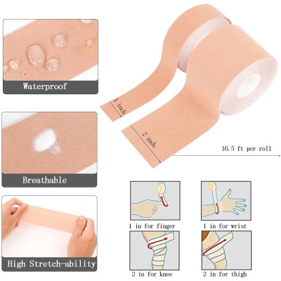 1 Cuộn 2,5cm x 5m Băng Keo Thể Thao Chất Thun Co Giãn Hỗ Trợ Cơ Bắp, Khớp (Kinesiology Tape) - Giao Màu Ngẫu Nhiên