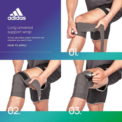 Băng Đầu Gối, Khủy Tay Thun Co Giãn - Băng Quấn Thể Thao Chính Hãng ADIDAS ADSU-13373-NL (1 Cái)