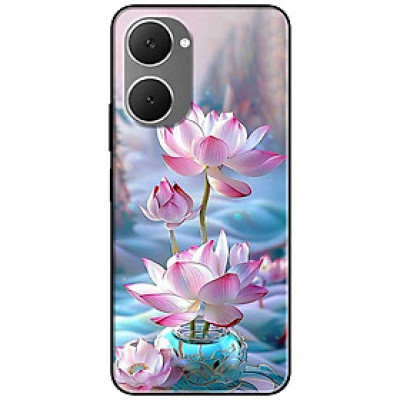 Ốp lưng cho Vivo Y03 - Y03T - Y18 - Y18S - Y18T - Y27 5G - Y28 4G - Y36 - Sen Hồng Bình Xanh - Hàng Chính Hãng