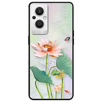 Ốp lưng cho Oppo Reno 2Z - 2F - Reno 6Z - Reno 7Z 5G - 8Z 5G - Reno 8T 4G - Reno 8T 5G - Tranh Sen Trắng - Hàng Chính Hãng