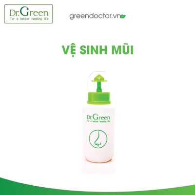 Bình rửa mũi Dr.Green kèm 10 gói muối lô hội (hàng chính hãng)