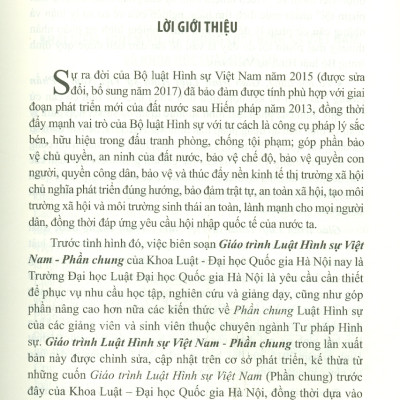 Giáo Trình Luật Hình Sự Việt Nam (Phần Chung) - GS. TSKH. Lê Văn Cảm, PGS. TS. Trịnh Tiến Việt - Tái bản, có sửa đổi bổ sung - (bìa mềm)