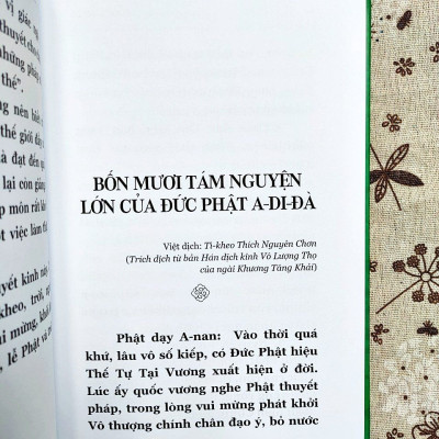 Kinh A di đà - Bốn Mươi Tám Nguyện - Kệ Nguyện Sinh - Nghi thức tụng niệm (Bìa cứng, cao cấp)