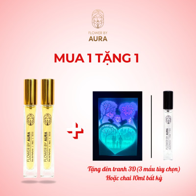 [MUA 1 TẶNG 1] Nước hoa thiên nhiên Flower By Aura_Combo 2 chai Hers 10ml