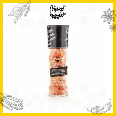 Muối Hồng Himalaya Nguyên Hạt Cối Xay Vipep Hũ Thủy Tinh 120g