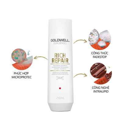 Dầu Gội Phục Hồi Tóc Hư Tổn Goldwell Rich Repair Phục Hồi Tóc Khô Xơ, Hư Tổn, Chẻ Ngọn
