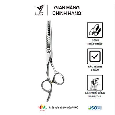 Kéo tỉa tóc LS T3226L tỷ lệ rơi tóc 15-20% quai offset vênh đỡ ngón cố định -tặng bao da và bộ vệ sinh kéo