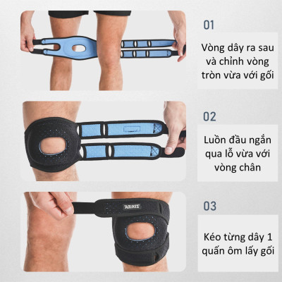 Đai bảo vệ đầu gối chuyên nghiệp AOLIKES A-7927 thoáng khí, hấp thụ sốc, đa năng cho mọi hoạt động