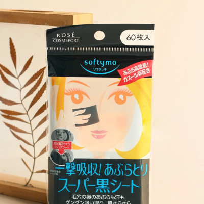 Giấy Thấm Dầu Than Hoạt Tính Kose Softymo Super Clean Tissue (60 Miếng)
