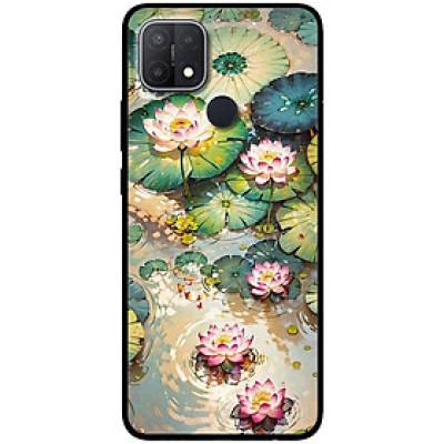 Ốp lưng cho Oppo A15 - A15S - A17 - A17K - A57 4G - A94 5G - A95 5G - Năm Sen Hồng Trắng - Hàng Chính Hãng