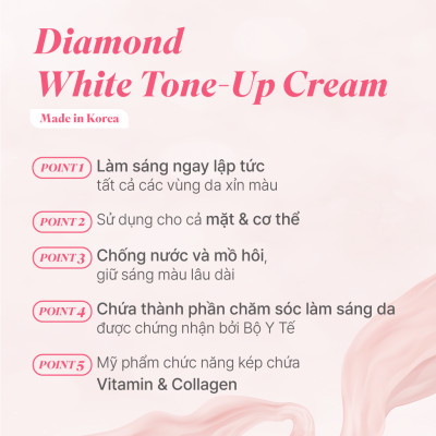 [COMBO 3 tuýp] Kem nâng tông trắng da Diamond Luxism 200ml – làm trắng da mặt & body tone-up cream