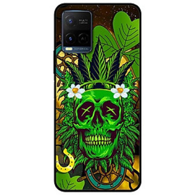 Ốp lưng dành cho Vivo Y21 - Vivo Y21s mẫu Đầu Lâu Xanh Hoa