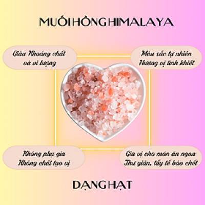 Muối hồng Himalaya Dạng Hạt, Túi 100g