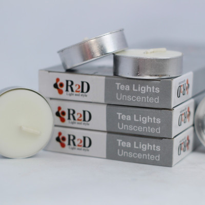 Nến không khói màu trắng tealight 10 viên dùng cho lò xông tinh dầu chính hãng R2D