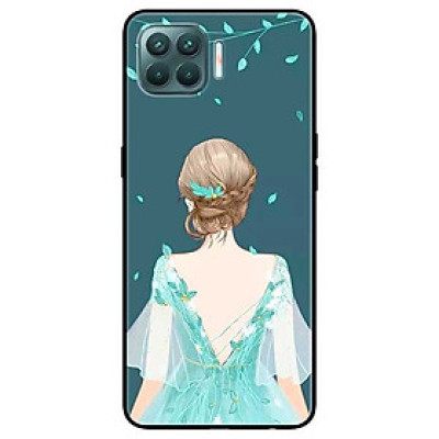 Ốp lưng dành cho Oppo A93 - F17 Pro mẫu Cô Gái Nền Xanh