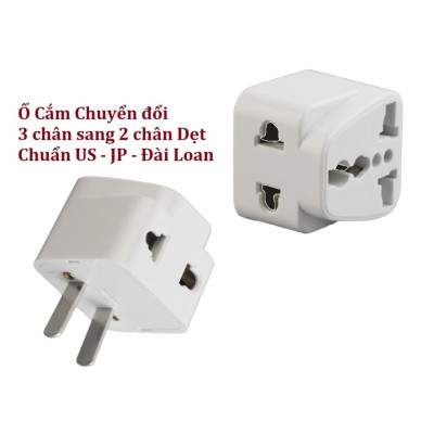 Ổ Cắm Chân Dẹt Chuyển Đổi, Chia 2 Ổ Cắm, Chuyển Đổi 3 Chân Sang 2 Chân, Chuấn US - Japan- Đài Loan. Takyhome 8610chandet