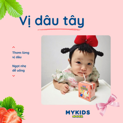 Sữa dinh dưỡng Nucare mykids vị dâu tây/socola/sữa/chuối/việt quất Pororo 150ml