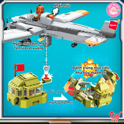 Đồ chơi lắp ráp xếp hình Máy bay chiến đấu Qman 21013 – Máy bay ném bom (557 mảnh ghép) dành cho các bé trên 6 tuổi