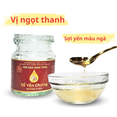 Yến Sào Chưng Sẵn Đường Phèn NAM TRÂN 7 gram Tổ Yến Tươi. Set 3 lọ Không hộp. Lọ 70 ml