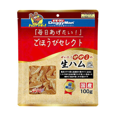 DoggyMan Giăm bông sấy vị thịt gà và thịt bò - Bánh thưởng thơm vị gà , đậm vj ngon [ Túi 100g ]