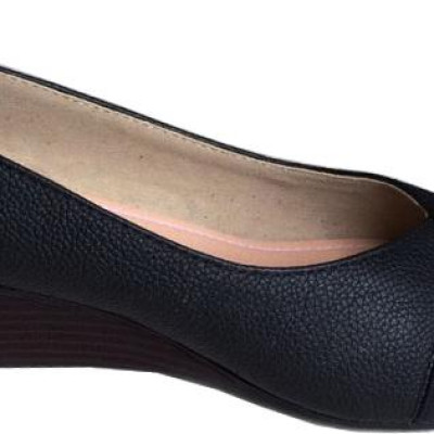 Giày đé xuồng bít mũi Trường Hải cao 5cm da bó thật mũi nhọn màu đen DX0198 [ HÌNH ẢNH THẬT] 