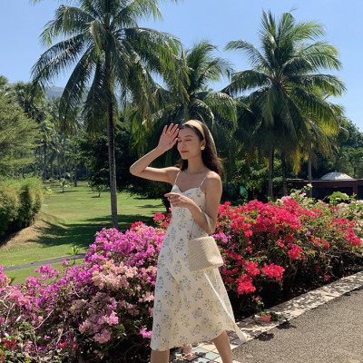 Đầm maxi đi biển, du lịch, sự kiện... loại đẹp, hàng chuẩn Quảng Châu, dọn kho siêu tốt, váy maxi hoa nhí 2 dây màu sáng, họa tiết nhẹ nhàng, nữ tính | MX054