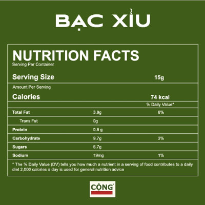 Cà phê bạc xỉu hoà tan C+ và Ca men cải tiến màu xanh 360ml Cộng Cà Phê