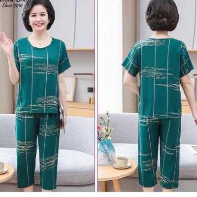 Đồ bộ trung niên, chất liệu mát, thấm hút mồ hôi, đồ bộ nữ kiểu set đi chơi, bộ đồ trung niên cho bà cho mẹ, Nesa TN01