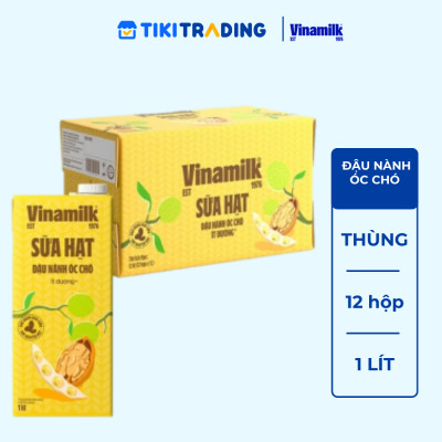Thùng 12 hộp Sữa đậu nành Vinamilk hạt Óc chó 1L