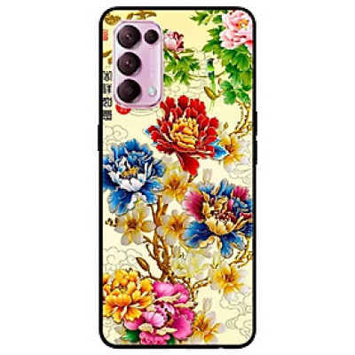 Ốp lưng dành cho Oppo Reno 5 mẫu Mẫu Đơn Vàng Xanh