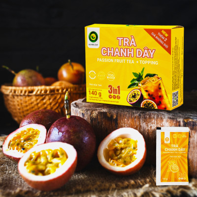 [TẶNG TOPPING] Trà Chanh Dây hòa tan Sunbeleaf, có chanh dây thật, trà hoa quả tươi ngon, thanh mát, hộp 10 gói